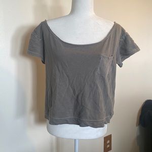 Oversized distressed crop top